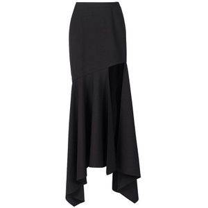 Twotwinstyle Elegante Asymmetrische Vrouwen Rok Hoge Taille Split Onregelmatige Ruches Rokken Voor Vrouwelijke Mode Lente Kleding