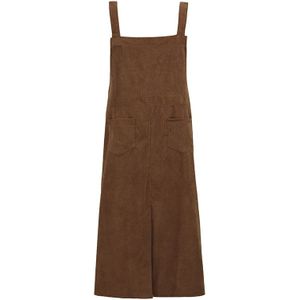 Anself Corduroy Vintage Jurk Pocket Casual Strap Midi Vrouwen Jurken Herfst Winter Jurk Vrouwelijke Gewaad Zwarte Koffie