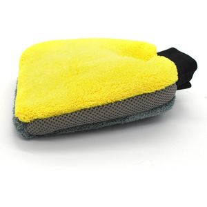 1Psc Dubbelzijdig Coral Kasjmier Wasstraat Handschoen Mitt Cleaning Korte Wol Mitt Auto Wassen Borstel Doek Waskracht Auto wassen Handschoen