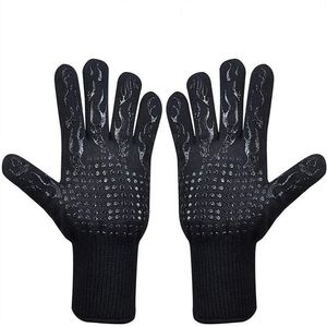 1 Paar Bbq Handschoenen 300-800 Celsius Extreme Hittebestendige Siliconen Magnetron Keuken Handschoenen Koken Grill Oven Handschoenen
