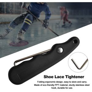 Opvouwbare Sport Ergonomisch Handvat Voor Figuur Roller Met Uitgebreide Haak Duurzaam Ijshockey Skate Kant Tightener Zwarte Draagbare