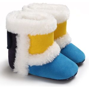 Patpat Winter Baby/Peuter Pluis Colorblock Prewalker Schoenen Voor Baby Unisex Snowboots
