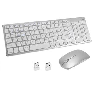 Ootdty Draadloze Toetsenbord En Muis Combo Mechanische Bluetooth-compatible3.0 5.0 Strak Oplaadbare Dual-Mode Duurzaam Usb