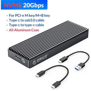 M.2 Nvme Ssd Behuizing Type-C Solid State Drive Mobiele Case Hdd Case Met Usb-kabel Voor M2 Ssd 20Gbps /10Gbps /5Gbps