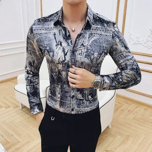 Ropa De Hombre Camisa Sociale Masculina Manga Longa Bloem Shirt Mannen Verdikking Warm Houden Pleuche Verhogen Lange Mouw