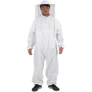 Wit Overall Beschermende Kleding Jaket Rits Full Body Outfit Apparatuur Met Sluier Kap Polyester Imkers Bee Pak