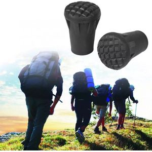 6 Stks/partij Trekking Pole Rubber Tip Riet Hoofd Antislip Beschermende Cover Outdoor Camp Hike Krukken Vervanging Voet Pads