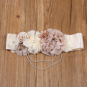 3 stijlen Wit, beige Satijnen Linten Bloem Sjerpriem Photo Prop Baby Kids Riemen Meisjes Bridal Bruiloft Bloem Meisje Riem Accessoires