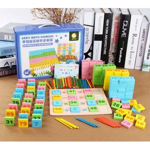 200Pcs Kinderen Vroege Educatief Speelgoed Houten Domino Sets Met Cijfers Rekenkundige Sticks Board Domino Blok Speelgoed Math Leren