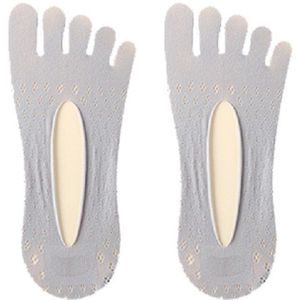 5Pairs Zomer Dunne Teen Sok Slippers Vrouwen Lady Onzichtbare Silicone Anti-Slip Vijf Vinger Sokken Calsetines De mujer