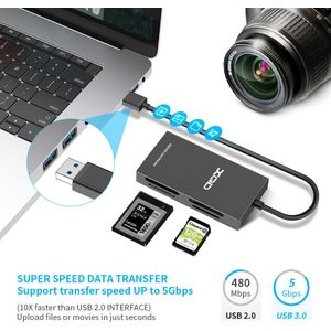 Uthai CR314 Multifunctionele High-Speed USB3.0 Dual Xqd, Dual Sd Card Slot Kaartlezer