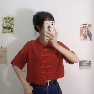 Dames Chinese Tops Tops Voor Vrouwen Zomer Chiffon Asymmetrische Shirt Tang Pak Chinese Stijl Knoppen Blouse En Top 10391