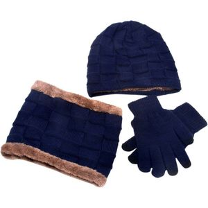 Kinderen Winter Hoed Bib Handschoenen Driedelig Pak Plus Fluwelen Warm Sets Van Cap Casual Mode Comfortabele Zachte dagelijks Duurzaamheid