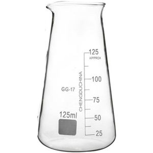 125ml Conische Drie-hoek Beker Chemie Laboratorium Borosilicate Driehoek Transparant Glas Beker met tuit GRATIS
