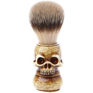 Scheerkwast Badger Varkenshaar Haar Schedel Hand Made Houten Handvat-Mannen