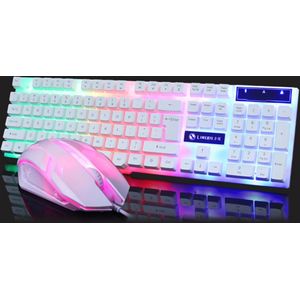 Einglish Usb Wired 104 Key Toetsenbord Muis Combo Set Led Backlight Voor Notebook Laptop Mac Desktop Gaming Pc Kantoorbenodigdheden muizen