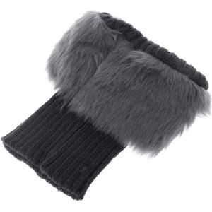 Vrouwen Winter Beenwarmers Lady Haak Knit Faux Fur Trim Been Boot Sokken Toppers Manchetten