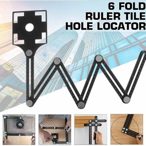 6 Duimstokken Aluminium Tegel Opening Locator Modder Tegel Winkel Plakken Vloertegel Glas Vientiane Universele Gat Punch Gereedschap