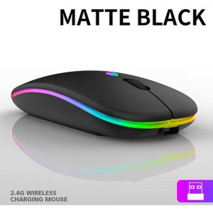 2.4G + Bluetooth 5.0 Draadloze Muis Optische Tracking Dual Mode Oplaadbare Rgb Muizen Knop Mute 1600Dpi Pc Mouse