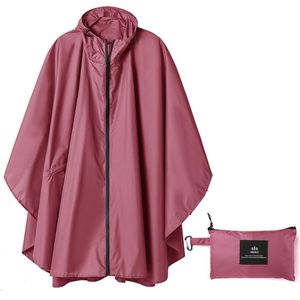 Vrouwen Pure Kleur Regenjas Poncho Hooded Waterdicht Voor Volwassenen Mens Met Zakken