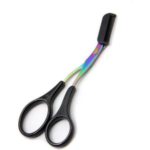 Wenkbrauw Trimmer Schaar Met Kam Schaar Ontmoette Kam Facial Ontharing Grooming Shaping Scheerapparaat Cosmetische Accessoires