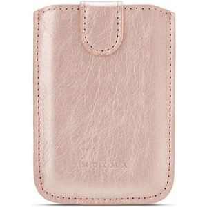 Vrouwen Pu Leather Wallet Kaarthouder Tas Lijm Houder Case Pouch Sticker Voor Mobiele Telefoon 5 Card zakken