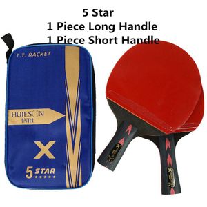 Huieson 2Pcs Carbon Tafeltennis Racket Set 5/6 Ster Verbeterde Ping Pong Racket Bat Wenge Hout & Carbon Fiber Blade Met Cover