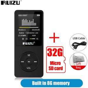 Ruizu X02 MP3 Speler 8Gb Draagbare Muziek Walkman Ultradunne Lossless Geluid Muziek Media MP3 Spelers Met Fm Radio E-Book opname