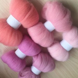 Keramische wol feltro gemengde feutrine naaldvilten lana merinowol fiber roving voor naald feling wol set diy crafa 100G 20G/KLEUR