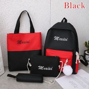 5 Delige Set Hoge Schooltassen Voor Tienermeisjes Canvas Rugzak Vrouwen Bookbags Tiener Student Schooltas Bolsas