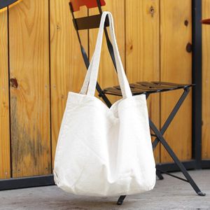 Grote Size Canvas Handtas Eenvoudig Katoen Stof Grote Capaciteit Tote Bag Voor Vrouwen Unisex Herbruikbare Boodschappentas Shopper Hobo