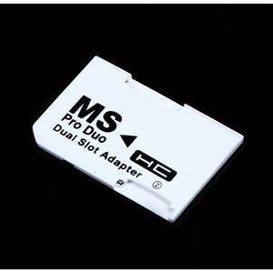Geheugenkaart Adapter Micro Sd Tf Flash Card Memory Stick Ms Pro Duo Voor Psp Kaart Dual 2 Slot adapter Wit