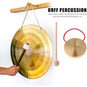 21Cm Hand Gong Koperen Bekkens Met Houten Stok Percussie Kinderen Muziek Speelgoed