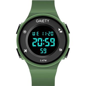 Heren Digitale Horloge Sport Quartz Horloge Led Casual Siliconewrist Horloges Rubber Band Datum Klok Multicolor