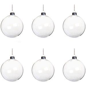 6Pcs 8Cm Diy Kerstboom Opknoping Bal Transparant Acryl Bal Clear Plastic Invulbare Bal Ornament
