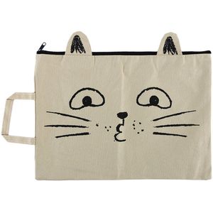 Ellenmar Leuke Kat A4 Canvas Tas Stof Bestandsmap Document Aktentas Papier Organizer Bag Kantoor Schoolbenodigdheden