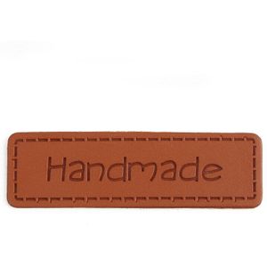 50 Stks/partij Hand Made Pu Leather Labels Naaien-On/Lijm Tags Voor Handwerk Lederen Tags handgemaakte Voor Speelgoed Schoenen Kledingstuk Labels