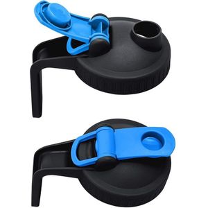 Mason Pot Deksels Met Handvat Lekvrije &amp; Luchtdichte Afdichting En Flip Cap, Schenktuit Brede Mond En Ronde Handvat 2 Pack