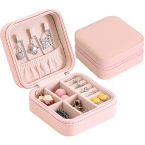 Sieraden Organisator Display Reizen Sieraden Dozen Draagbare Sieraden Doos Rits Lederen Opslag Joyeros Organizador De Joyas