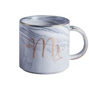 Klassieke Marmeren Porselein Mok Handbeschilderde Keramische Mr En Mrs Thee Melk Cups Cafe Drinkware Novelty