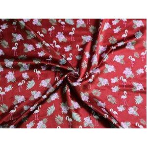 100cm * 145cm Zachte Polyester satijnen Stof Roze Flamingo printing jurk sleep gown Materiaal Voering