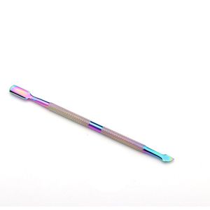 STZ 3 Type Regenboog Cuticle Pusher Roestvrij Staal Nail Art Gereedschap Gel Polish Remover Lepel Stok Nagels Care Cleaner Manicure #062