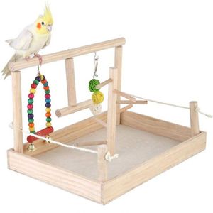 Papegaai Swing Klimmen Ladder Desktop Stand Houten Speeltuin Training Baars Platform Opknoping Kooi Speelgoed Voor Vogels Supplies