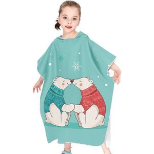 Microfiber Kids Strand Badjas Veranderende Gewaad Poncho Met Kap Surf Poncho Compact Quick Dry Hooded Handdoeken