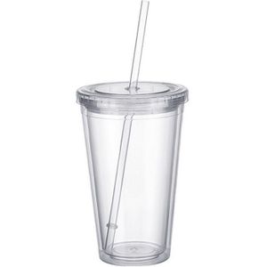 1Pc 500Ml Dubbelwandige Ijs Koud Drankje Mok Sap Thee Cup Met Stro Herbruikbare Smoothie plastic Iced Tumbler