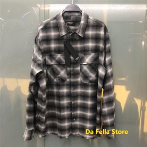 20FW Vertegenwoordigen Flanel Shirt Mannen Vrouwen Iets Oversized Vertegenwoordigen Shirts Classic Bruin Check Blouse Binnen Tag