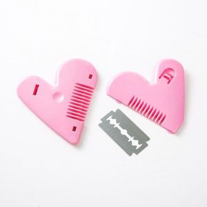 Roze Hart Vorm dubbelzijdig Haar Knippen Kam Haar Remover Trimmen Gereedschap Vrouwen Mini Trimmen Accessoires