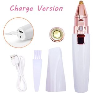 2 In 1 Elektrische Wenkbrauw Trimmer Pijnloos Epilator Vrouwen Draagbare Mini Scheerapparaat Make-Up Wenkbrauw Trimmen Wasbare