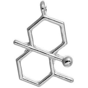 Doreenbeads Zink Gebaseerde Legering Molecuul Chemie Science Charms Geosmin Zilver Kleur Charms 29 Mm (1 1/8 &quot;) X 19 Mm (6/8 &quot;), 5 Stuks