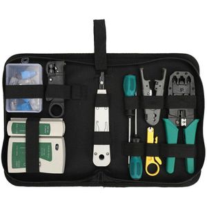 14 Stks/set Computer Netwerk Reparatie Tool Kit Lan Kabel Tester Kniptang Schroevendraaier Tang Krimpen Onderhoud Tool Set